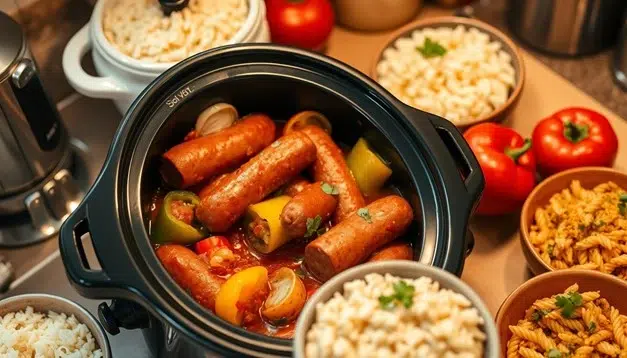 Kielbasa and rice recipe and Kielbasa with pasta and Kielbasa crackpot