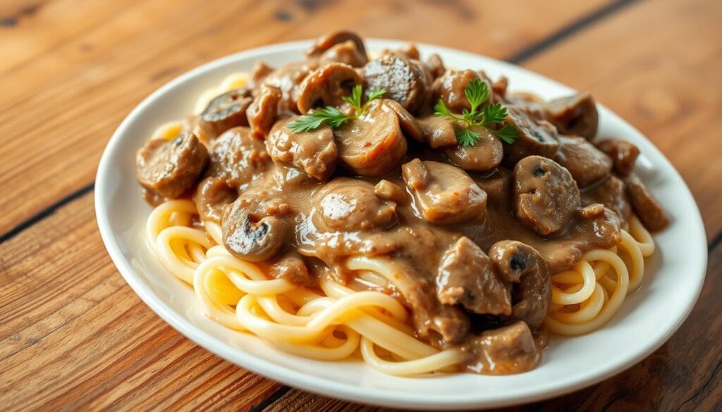 quick beef stroganoff