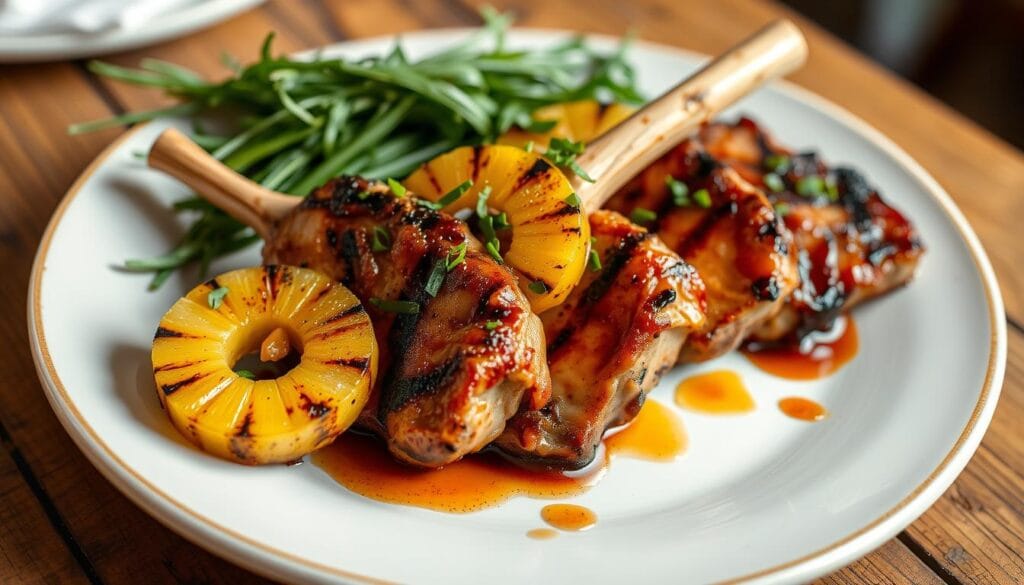 smoked pork chops with pineapple