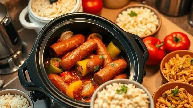 Kielbasa and rice recipe and Kielbasa with pasta and Kielbasa crackpot